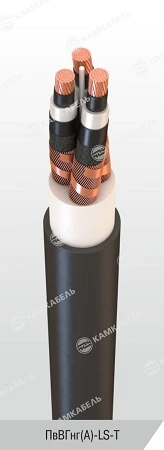 Power cable with copper conductors with cross-linked polyethylene insulation for voltage up to 1 kV of PvVGGng(A)-LS-T grade acc
