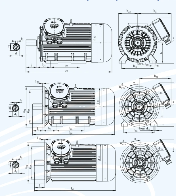 Explosion-proof asynchronous electric motors of series DV 315, power more than 75 kW