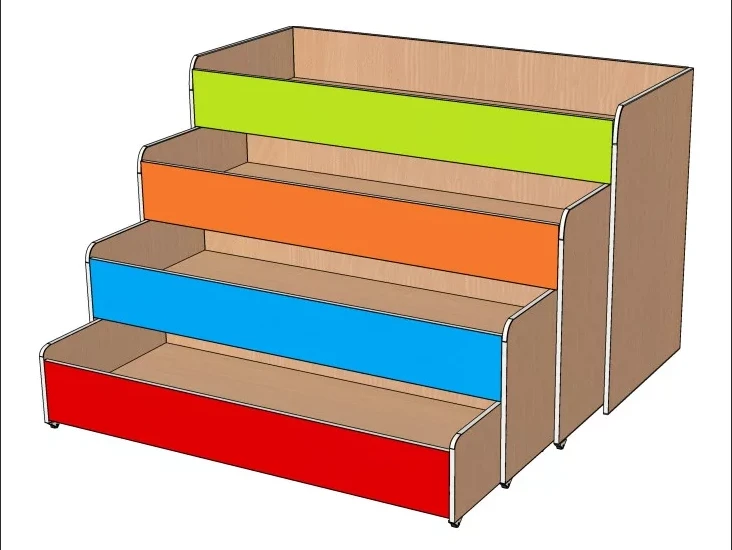 Children's four-drawer pull-out bed