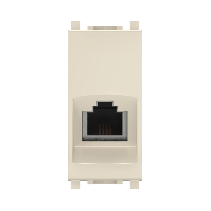 CADUCEUS ALING Experience flush-mounted telephone socket RJ12 6P4C cat.3, 1M, beige, art. 74211.9
