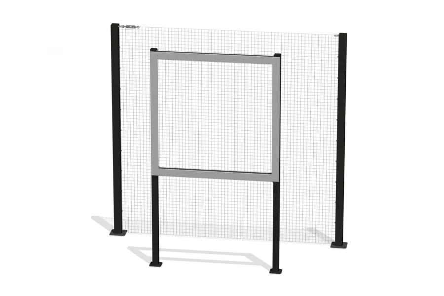 Square target on stands for testing disabled persons and persons with disabilities, hole dimensions 1,5 x 1
