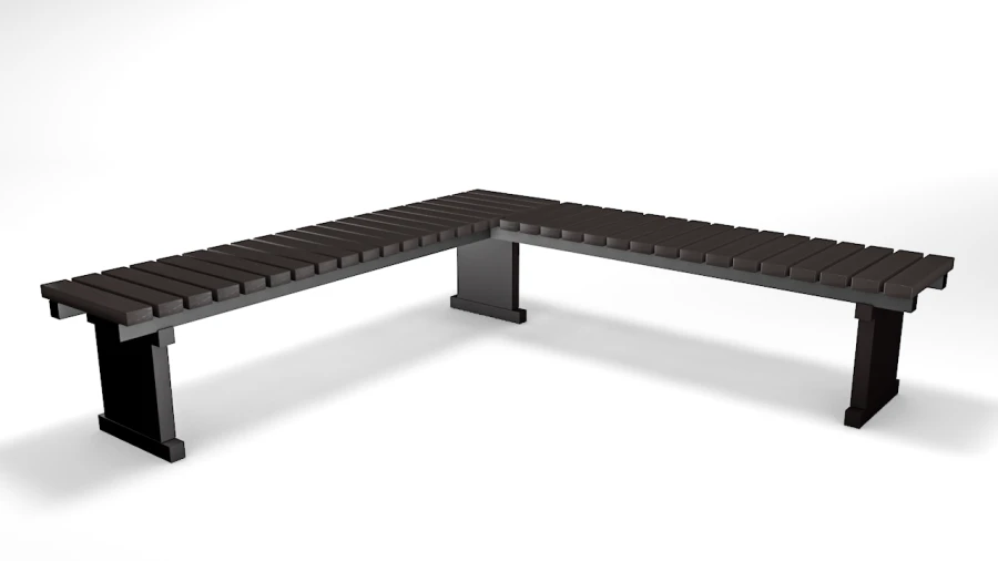 Metal frame corner bench