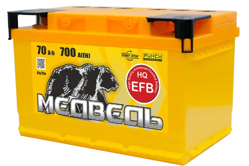 Lead battery for starting piston engines 6ST-70VLA EFB LB3 "Bear"