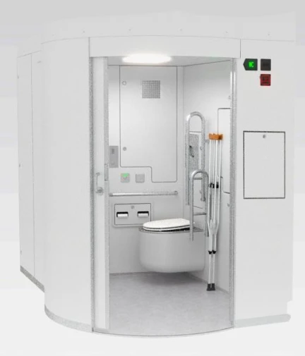 Sanitary modules for railway transport