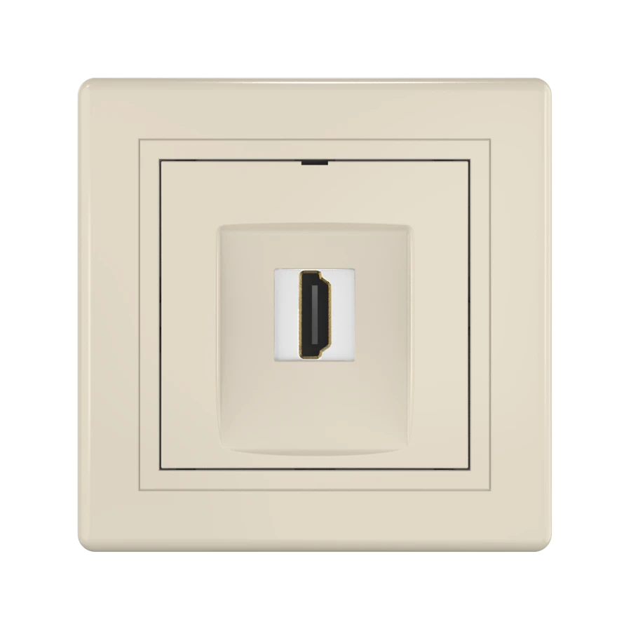 CADUCEUS ALING PRESTIGE Flush-mounted socket outlet with Keystone HDMI module type A-A, beige, item no. 6163.999
