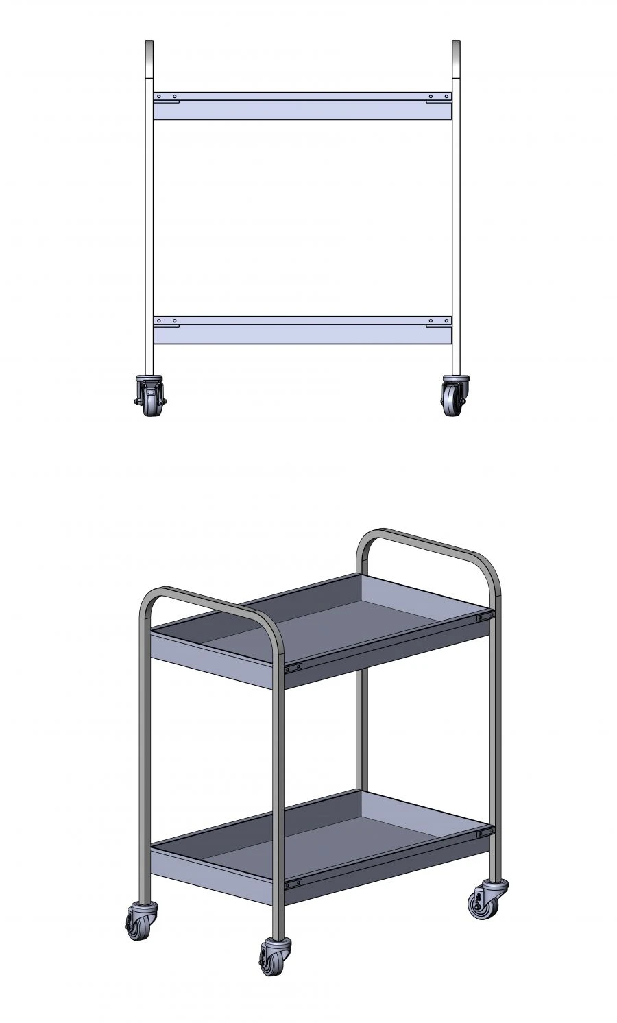 Trolley for collecting dishes