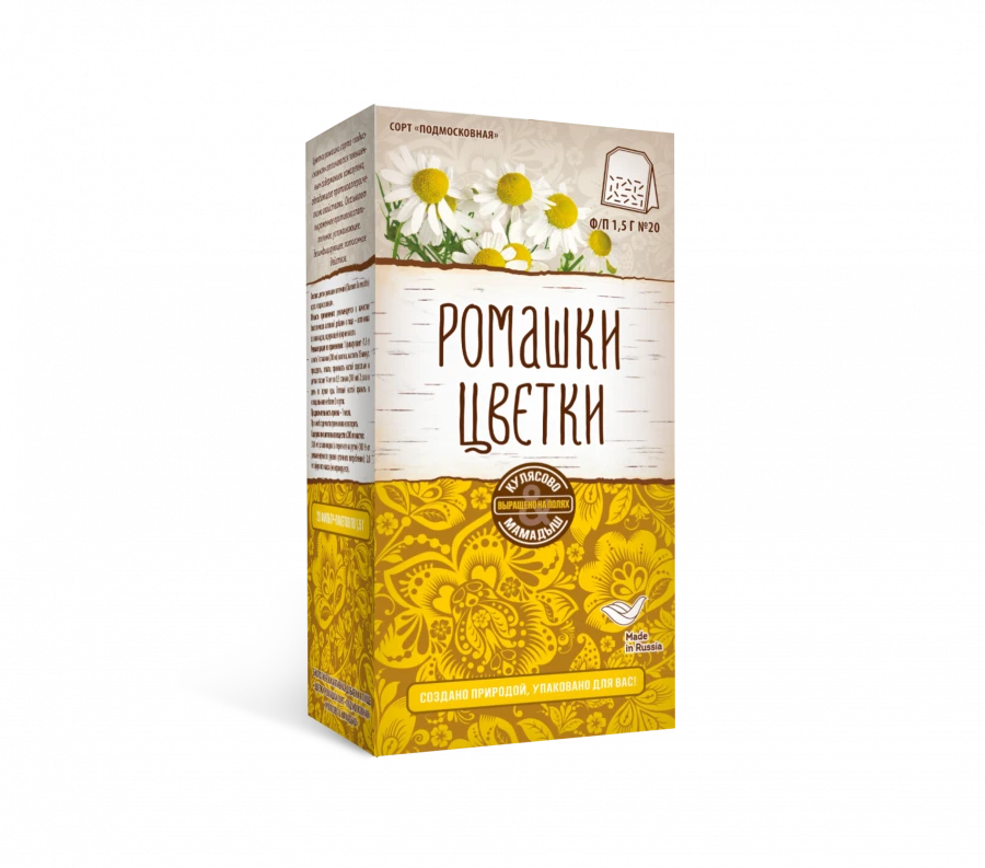 Flowers of chamomile variety "Podmoskovskaya" (filter packets)