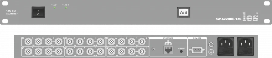 SW-622HDE-12G - 6 channel 2 in 1 switch for 12G/3G/HD/SD-SDI