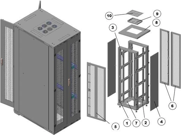 Reinforced 19" SHT-PU-47U-800x1200-2P2P floor standing telecommunication cabinet