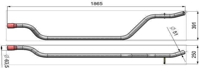 Exhaust pipe 3302-1203170-20