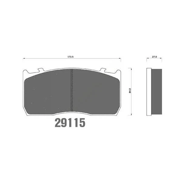 Disc pad for trucks Gazelle Next WVA 29115