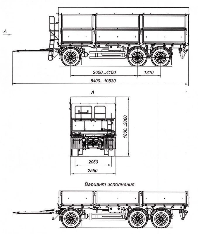 Tri-axle 8465-02 cargo trailer with axles PLANT 1201-2410002T with load capacity 12 tonnes