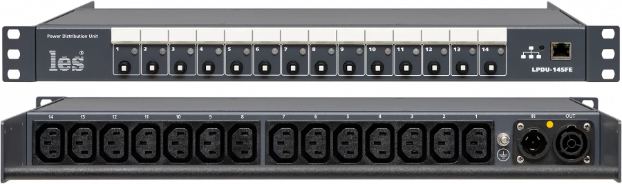 LPDU-14SFE - Power distribution unit for 14 outputs. Programmable switching of outputs, remote control.