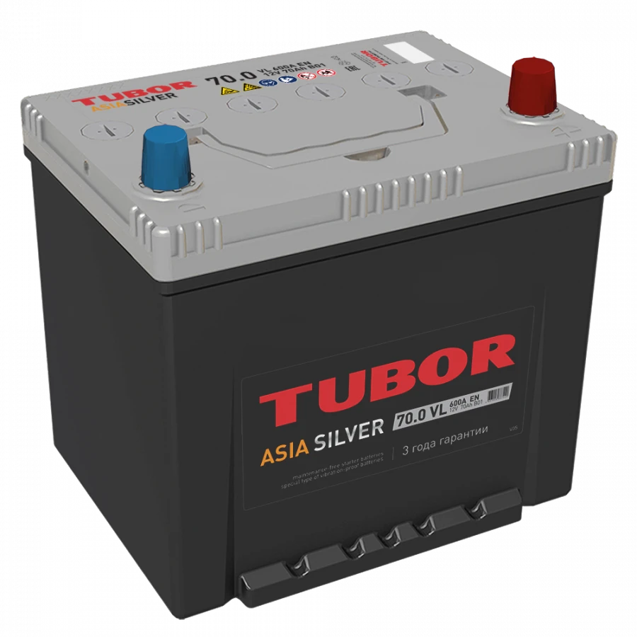 Accumulator battery starter lead-acid TUBOR ASIA SILVER 6ST-70.1(0) VL V01