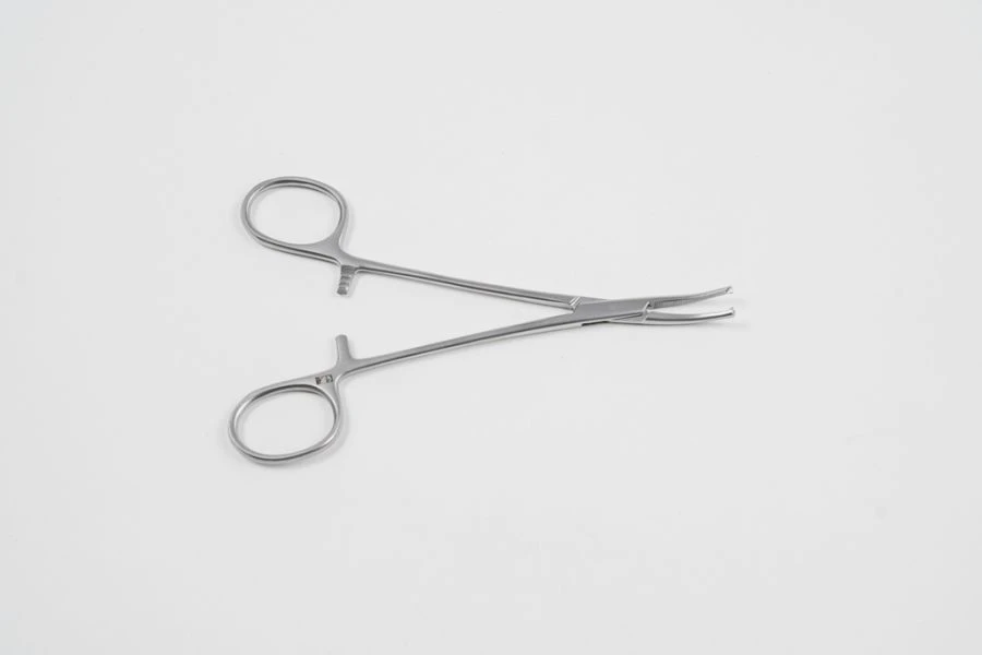 VZ-Z-21-1, Haemostatic clamp, single- and double-toothed, toothed, curved No. 1, 140mm
