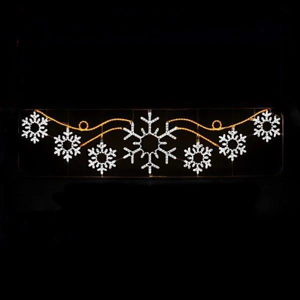 Stretch LED "New Year's patterns" - decorative street lamp, mounted on a supporting cable (modifications 220V, 24V,1).