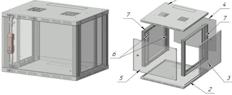 Telecommunication wall cupboard ??-?-6U-530x350-??
