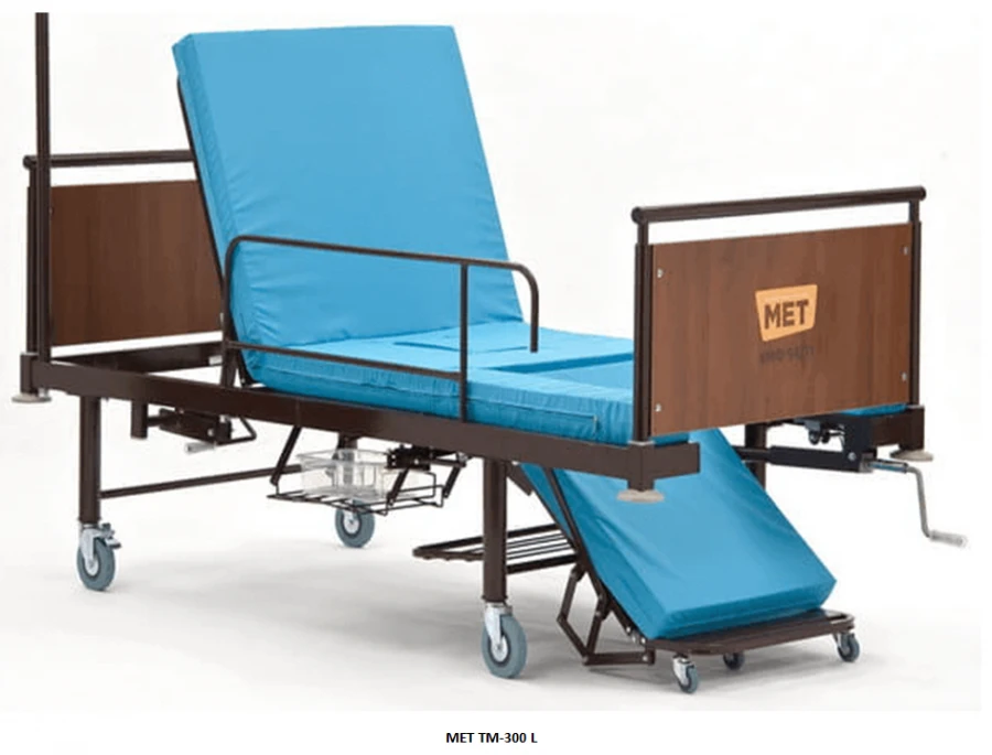 Functional medical bed with toilet unit MET, version MET TM-300L