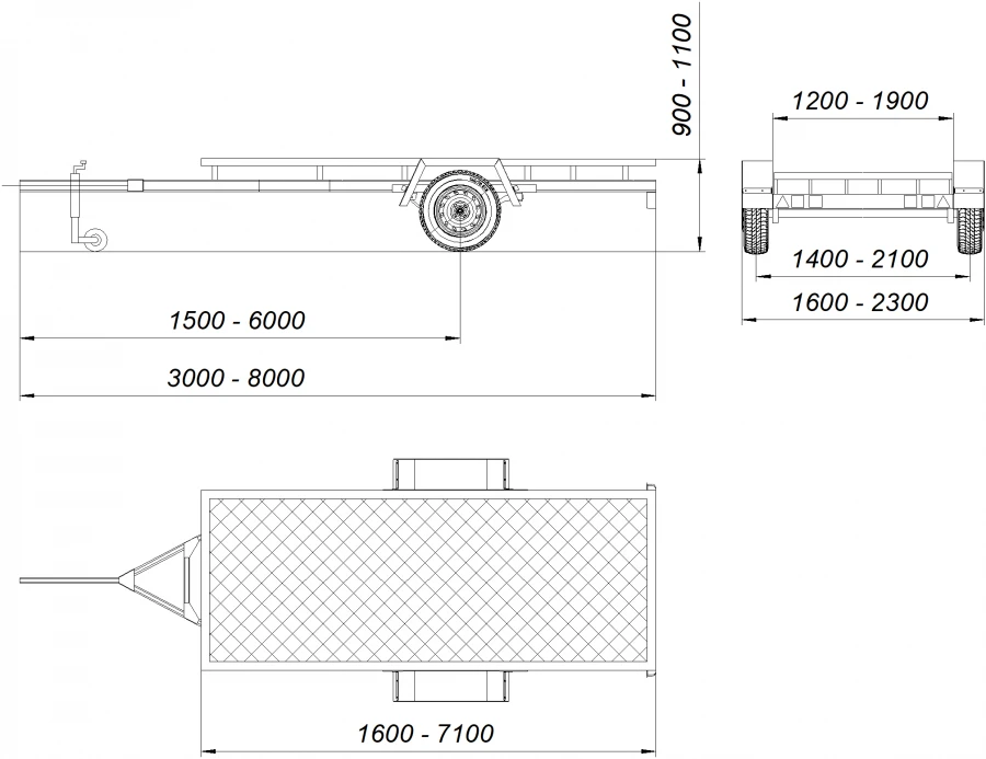 Car trailer (up to 750 kg) - Trailer76 71799