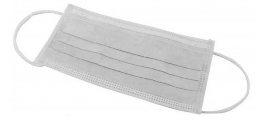 Medical face mask for protection of respiratory tract of disposable use "SORBOTEK", two-layer, size 175x95 mm, with p