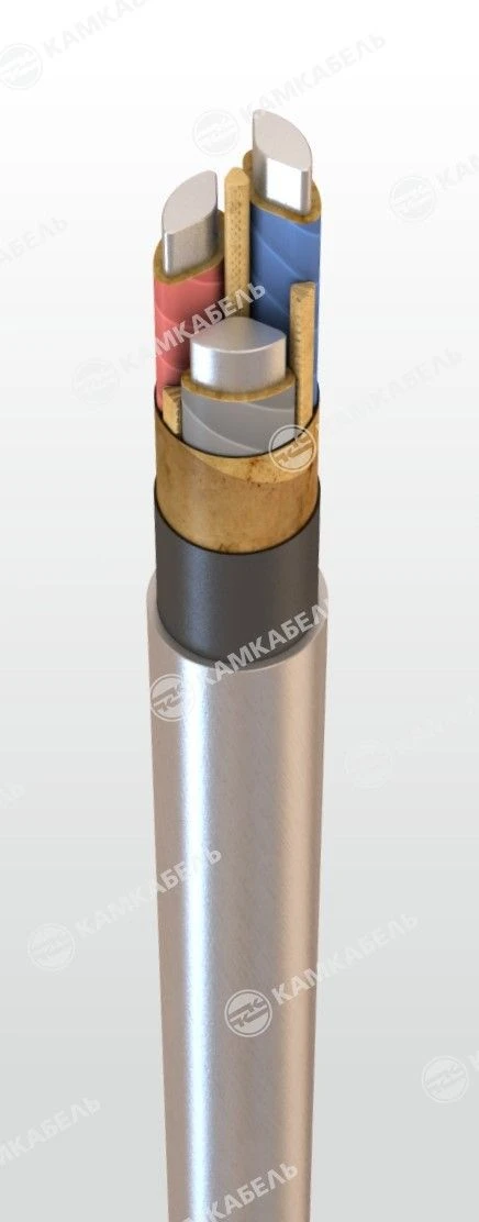 Power cable with aluminium conductors with paper insulation impregnated with non-flowing composition for voltage 6, 10 kV of TsA