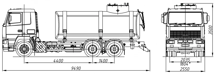 Tank truck for transportation of food liquids (technical water) ??? 4680G5-20 on chassis MAZ 6501?5