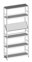 Single-sided shelving unit 900x300x1752 mm