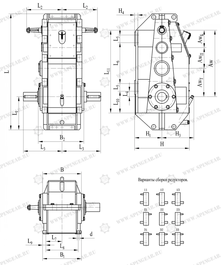 Vertical spur gearbox CTV - 610SPR