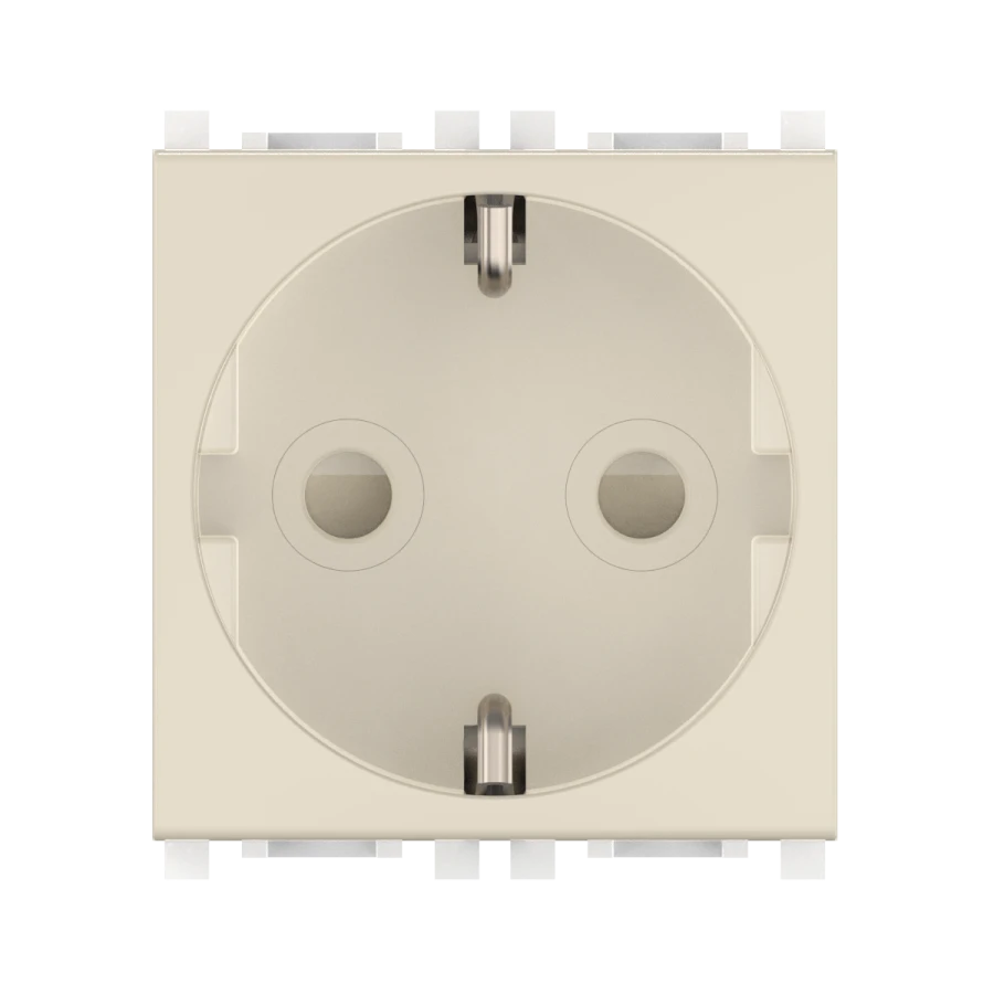 CADUCEUS ALING Experience flush-mounted socket outlet with grounding with blinds without centre screw 16A, 250V~, 2M, beige, art