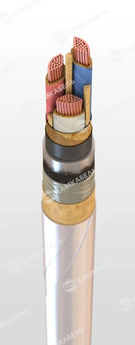 Power cable with copper conductors with paper insulation impregnated with viscous or non-flowing composition for voltage 6, 10 k