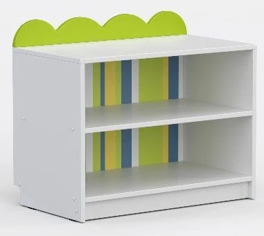 Low open cupboard mod.2 "Nevalyashki". Size (w x d x h): 700 x 400 x 500mm. With photo printing. (Furniture for kindergartens br