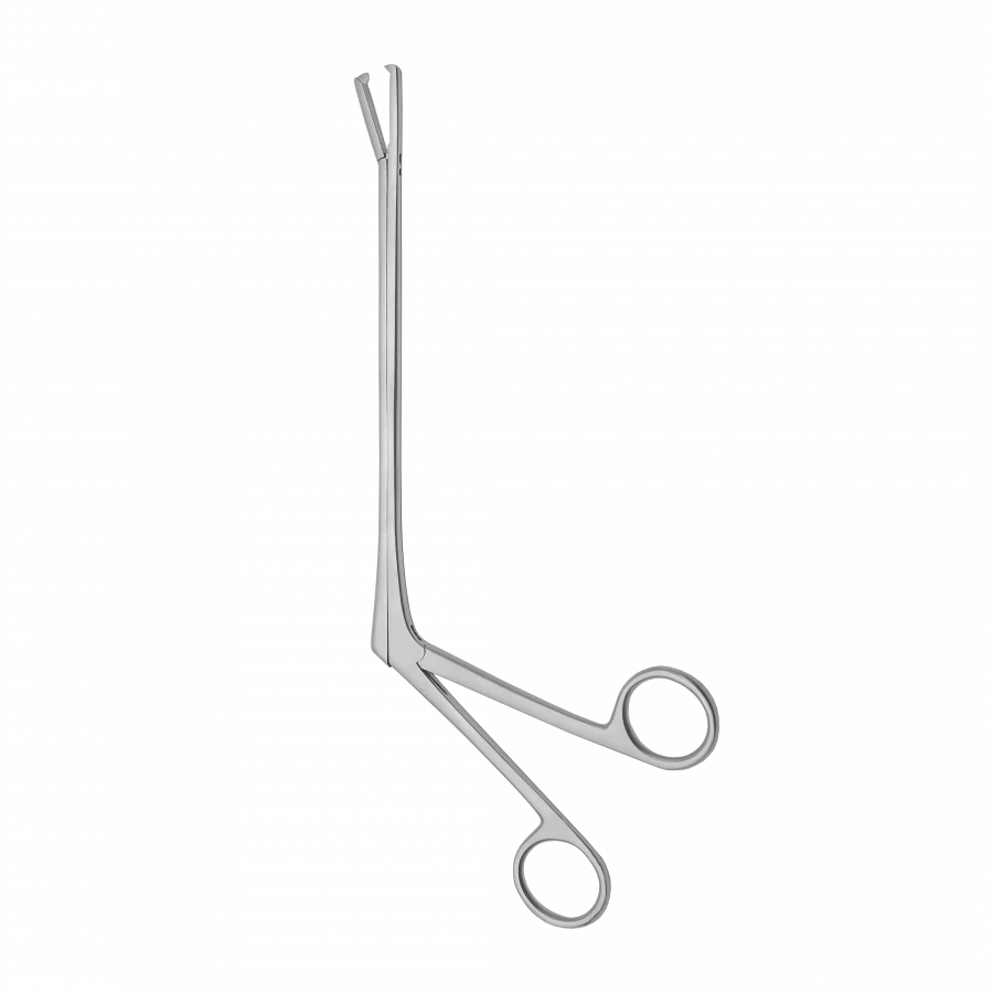 TSH-04-295-26 Vaginal forceps for foreign bodies, curved along rib No. 1, 260 mm