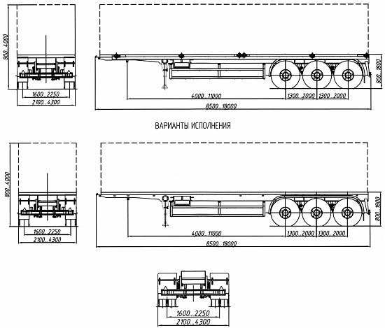 Semi-trailer-container truck 4589RA (in version for carriage of dangerous goods belong to vehicles EX/II, EX