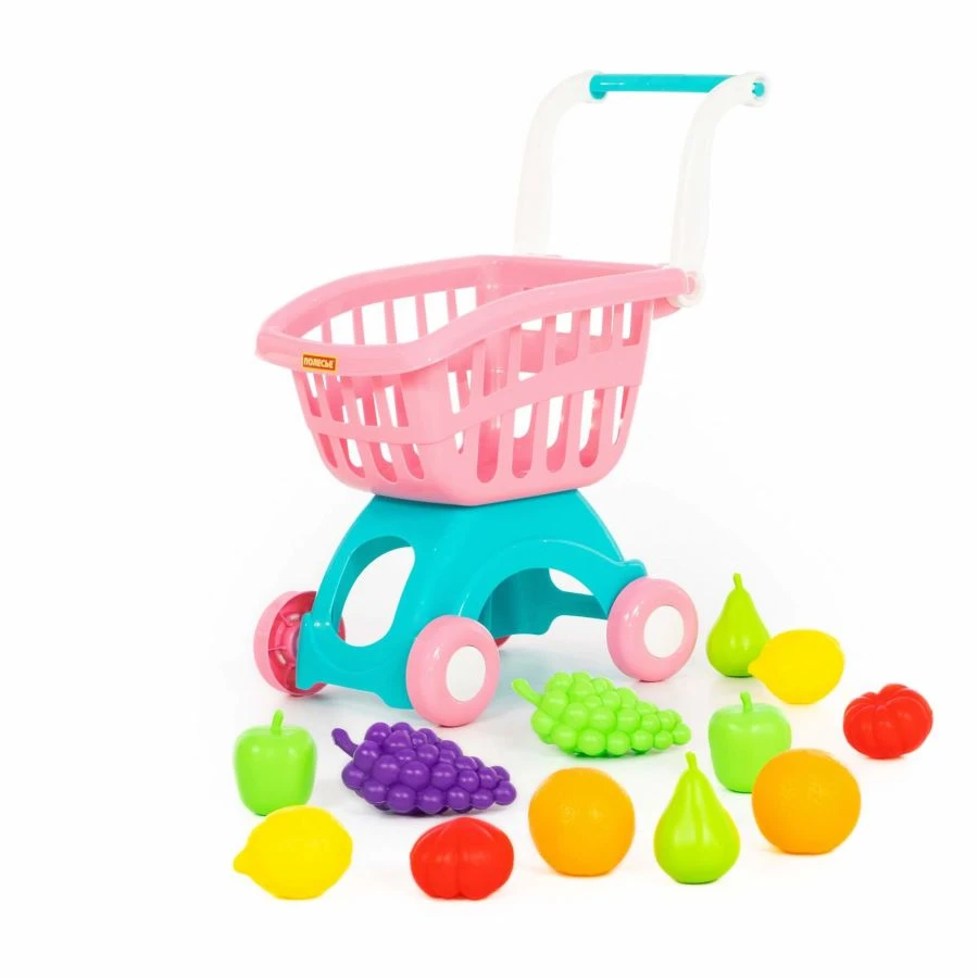 Market trolley "Mini" + food set No. 15 (12 items) (in net), Article No. 71392