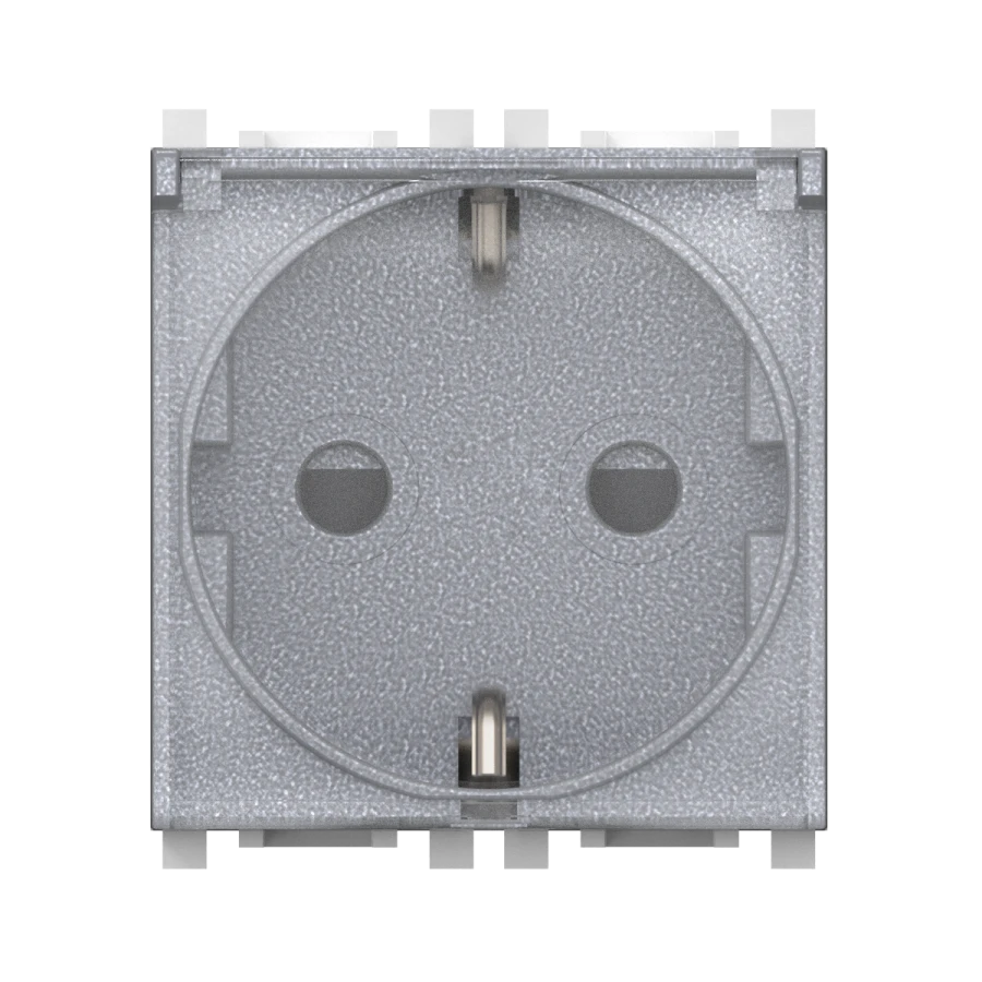 CADUCEUS ALING Experience flush-mounted socket outlet with grounding with blinds with transparent cover without centre screw 16A