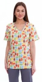 Women's working blouse No. B-13 for protection against general industrial pollution and mechanical actions (abrasion) made of co