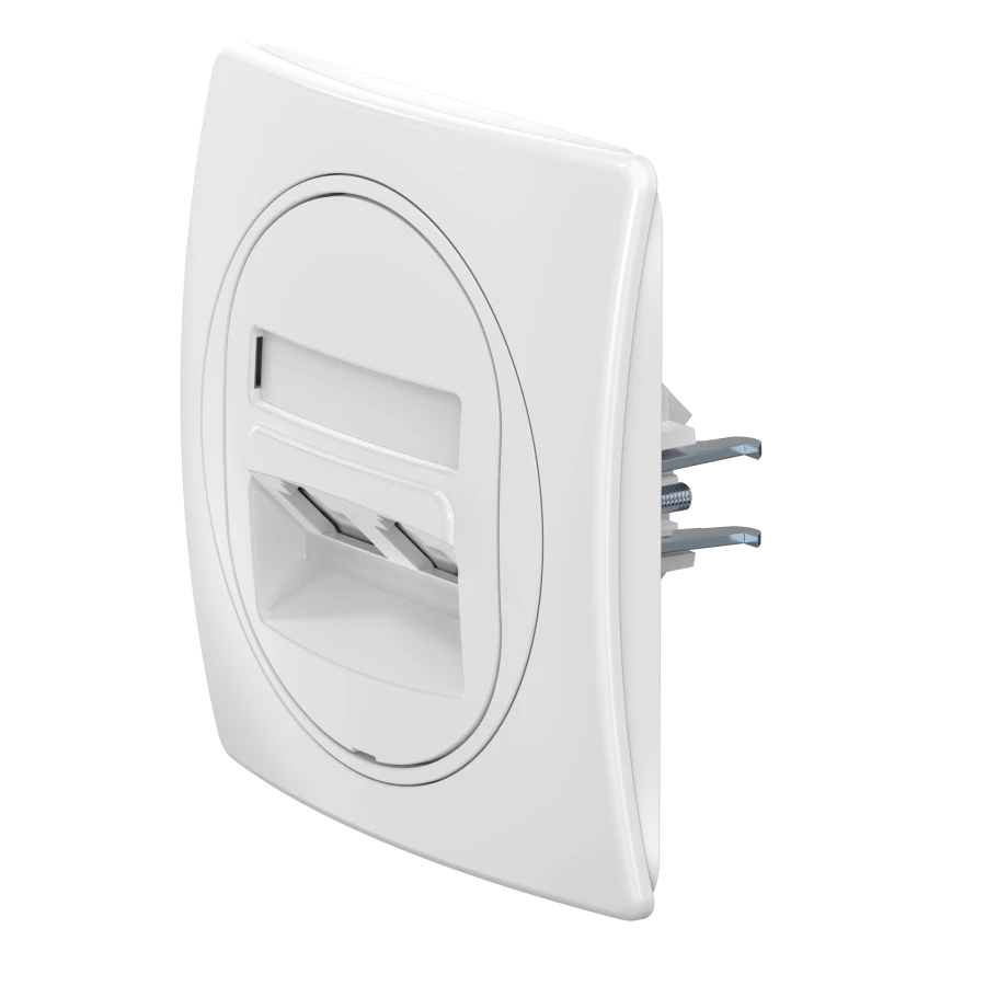 CADUCEUS ALING EON Flush-mounted double telephone socket 2xRJ12 6P4C, white, art. no. E613.00