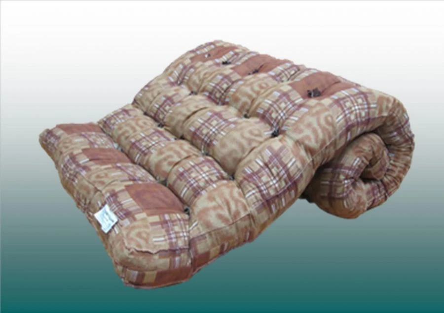 Cotton mattresses of mixed fabrics with inner filling of plastic cotton wool.