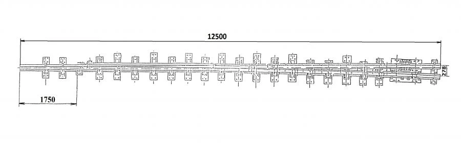 Curved frame rail of P65 type with straight shank of the project 2193.04.020-01