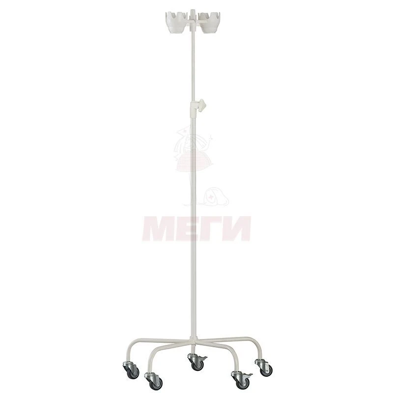 ??-01-"???" (310) Medical tripod for infusions five-supported, metal on wheels with rubber tyre