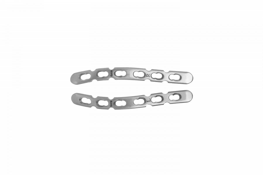 Reconstructive plate S-shaped with angular stability right/left (for 3.5 mm screws)