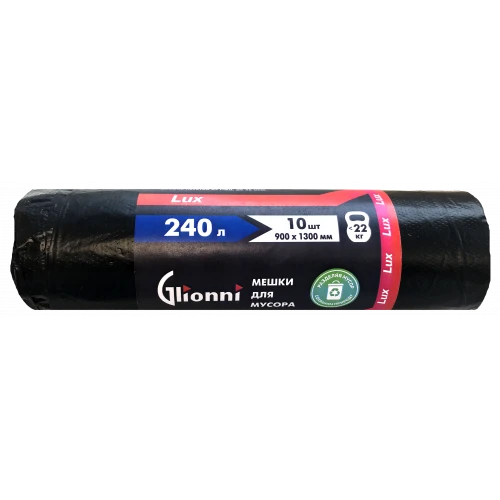 Plastic film bag, trade mark Glionni "Lux" 240l