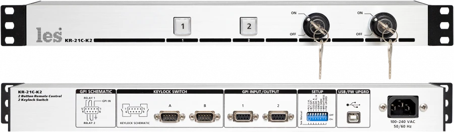 KR-21C-K2 - Active control panel, GPI signals, 2 identical channels, 2 permissive keys, PC control.