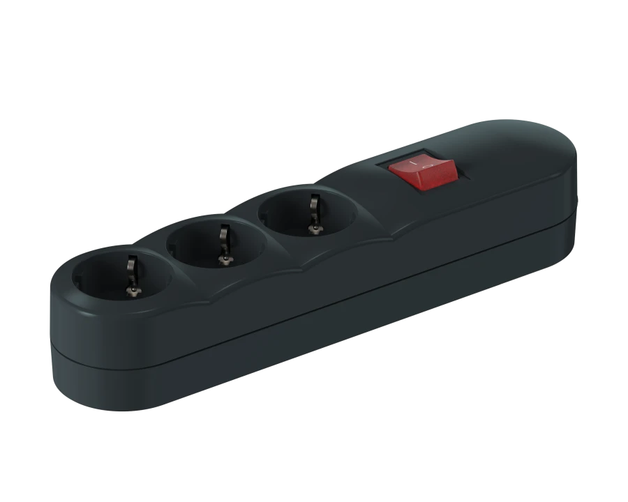 CADUCEUS ALING Connecting products 3x16A extension strip with 3,6kW switch, 250V~, anthracite, art. 4403.?