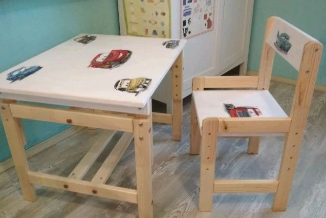 Set of children's wooden furniture