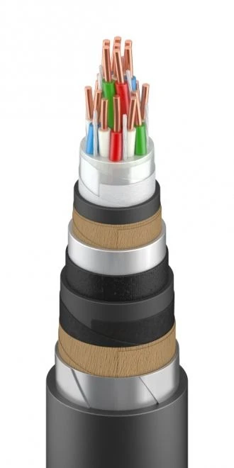 Cable for signalling and interlocking with polyethylene insulation in metal sheath with hydrophobic core filling, m