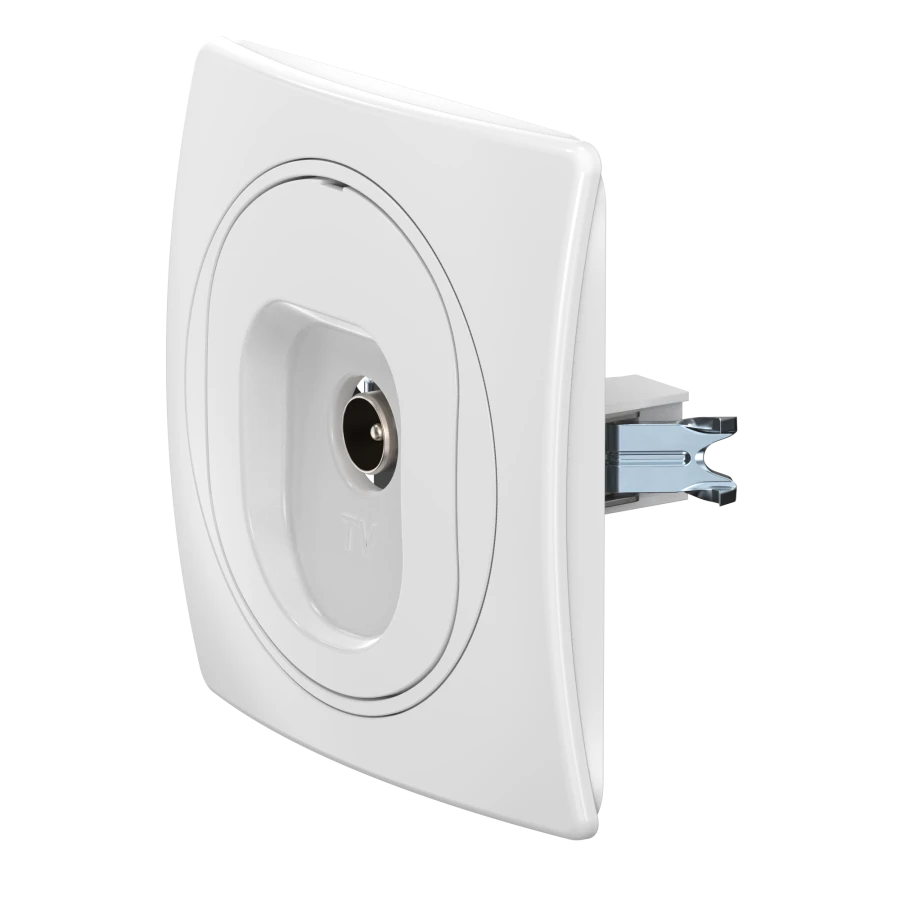 CADUCEUS ALING EON Flush-mounted aerial socket TV single, white, Art. No. E612I.00