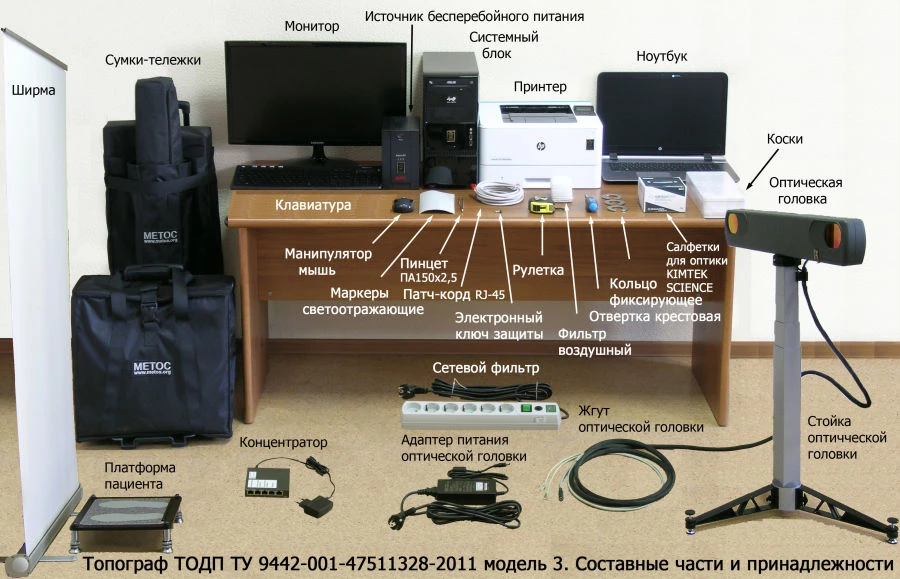 Topograph computer optical non-contact determination of spinal deformity TODP - for non-contact examination of deformities of th