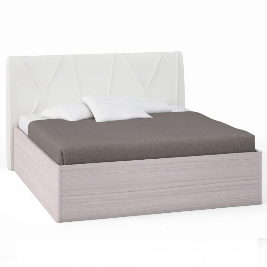 "Rimini Ice" AFD-01.CG, Bed 2 twin beds with n/m, upholstered in white asm. (1800 mm) from the modular furniture set Rimini Ice.