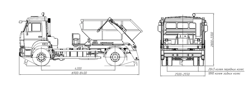 Special truck (hopper truck) PB-7028-13 on chassis KAMAZ 43253 in modification 43253-G5